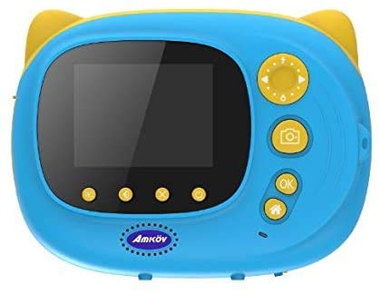 AMKOV Multifunctional Instant Camera, Instant Paint Toy Camera, Kids Camera, Blue
