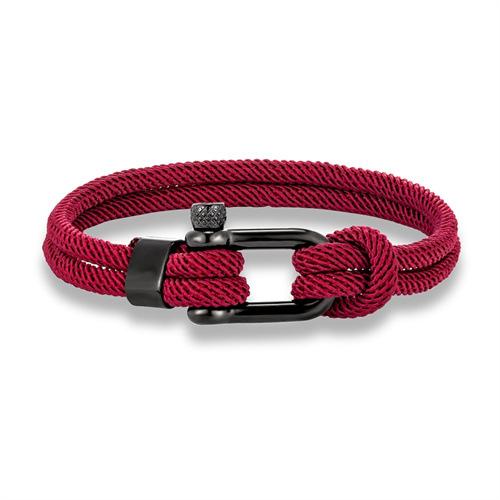 2026 Black Fashion Personality Horseshoe Buckle Hand Rope Men's Double Layer Milan Rope Outdoor Casual Bracelet