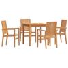 5 Piece Garden Dining Set Solid Teak Wood