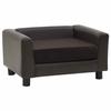 VidaXL Canapé pour Chien Marron 60x43x30 cm Peluche et Similicuir Sofa Chat 170961