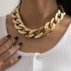 Exaggerated Punk Geometry Single-Layer Men'S And Women'S Necklaces, Fashion Trend Mixed Color Thick Chain Necklaces