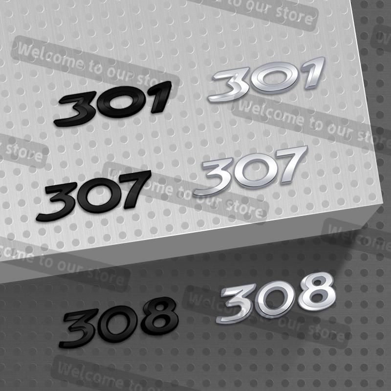 3D Metal Car Styling For 107 206 207 208 301 307 308 Emblem Decals Rear Trunk Body Badge Accessories