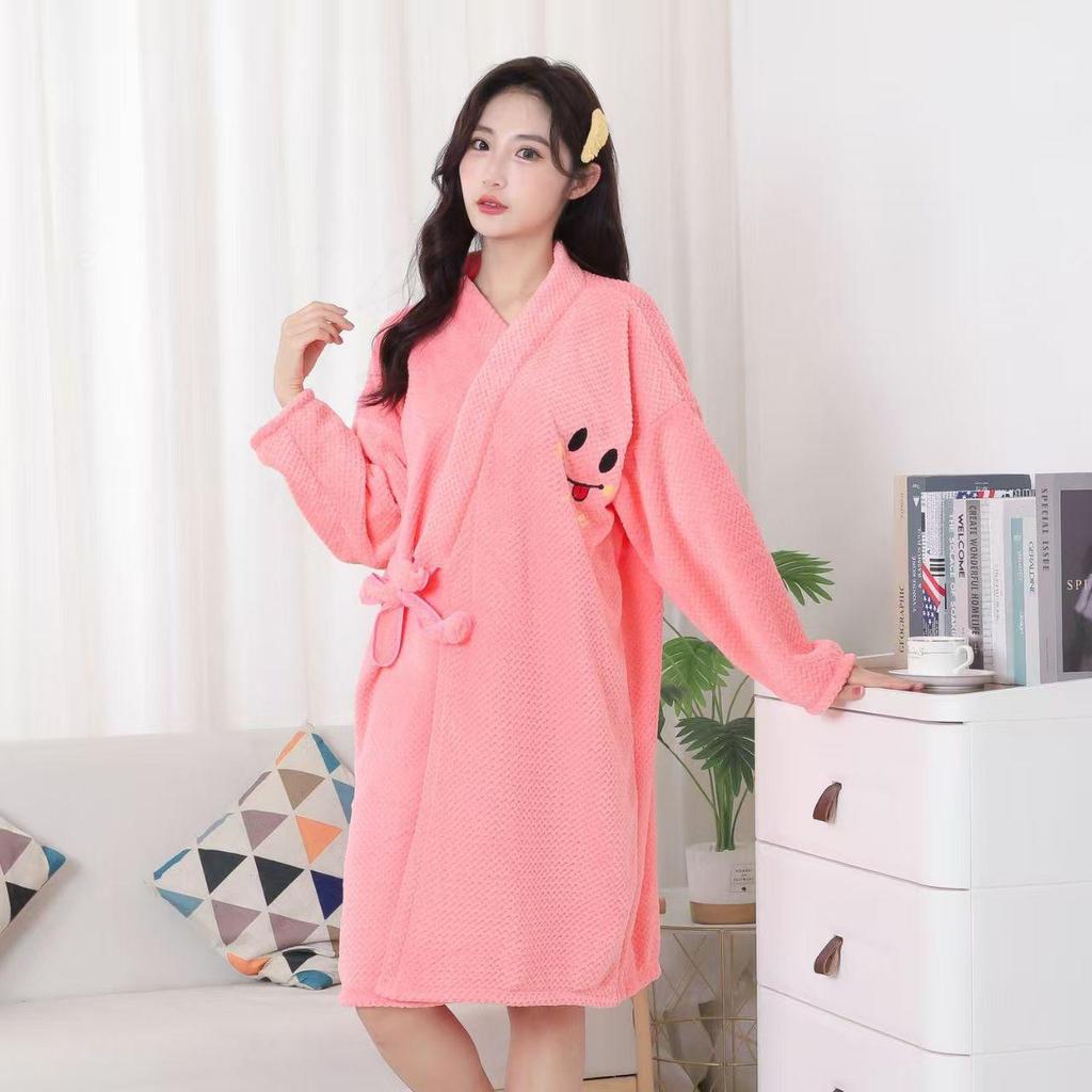 Halat de baie cu glugă cu mâneci lungi mărime plus - Absorbant de apă și moale pentru adulți