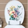 Mildew-proof Green Plant Mural Removable Toilet Lid Decals  Living Room