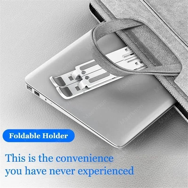 1pc Ergonomic Laptop Stand with Cooling, Portable Foldable Adjustable Height, Desktop Riser for Tablet, Notebook, Computer