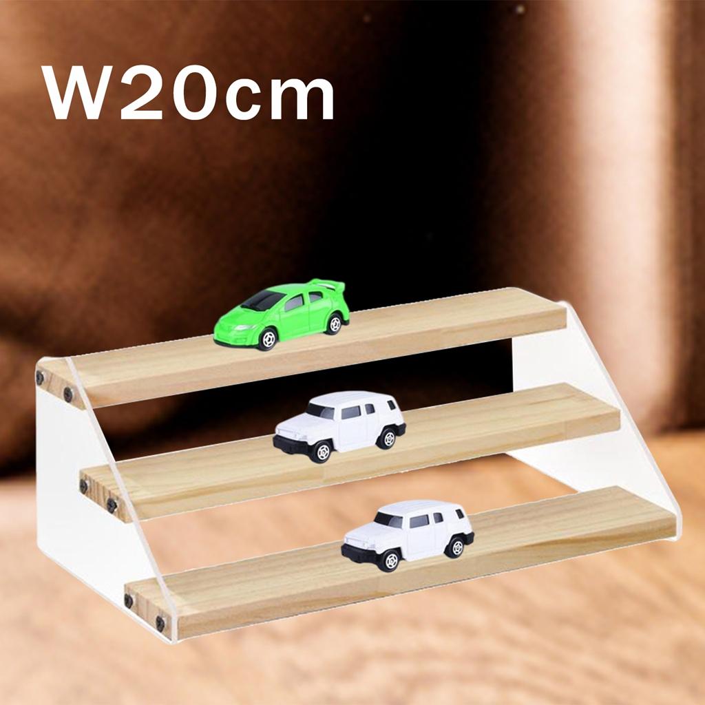 Acrylic Wooden Display Stand Shelf Glasses Cosmetic Doll Ladder Riser Stand
