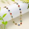 Bohemian Colorful Crystal Heart Choker Necklace For Women Charm Chain Necklace Party Birthday Jewelry Gift