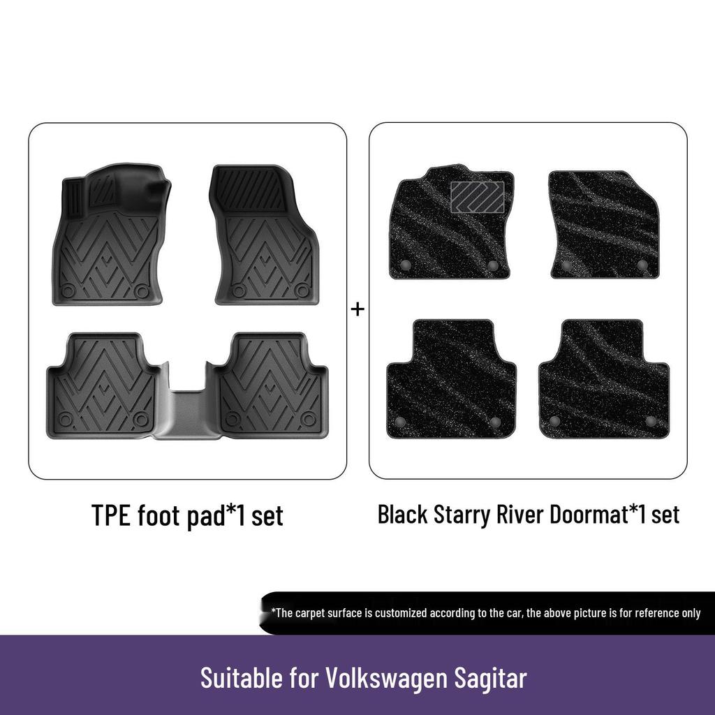 Volkswagen Sagitar TPE Floor Mats (2006-2026): Eco-Friendly, Anti-Slip, Wear-Resistant Mats.