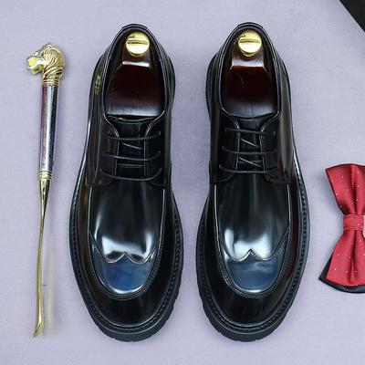 Luxury Brogues Leather Shoes Men Genuine Leather Dress Shoes Designer Elegant Black Brown Man Wedding Social Shoes