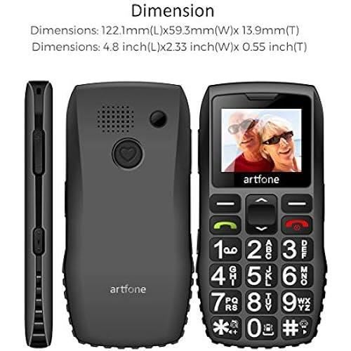 Téléphone Senior Portable - ARTFONE - artfone - Grandes Touches - Bouton SOS - 1400mAh Batterie