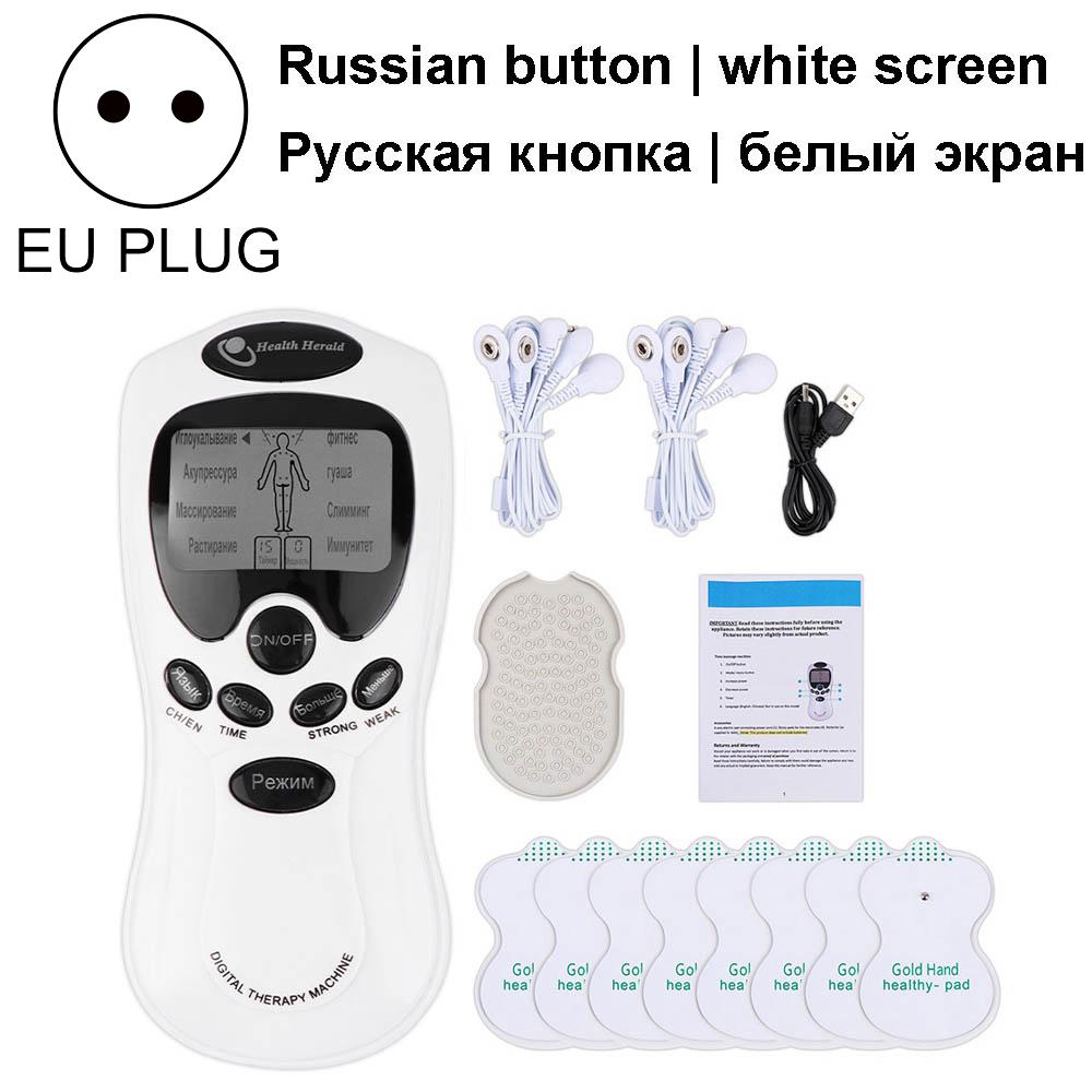 8-Mode Electric Tens Muscle Stimulator EMS Acupuncture Therapy for Face Body Pain Relief Massager Digital Electrostimulator
