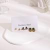 Stainless Steel Stud Earrings Set with Zirconia: Butterfly, Star, Heart & Four-Leaf Clover Designs