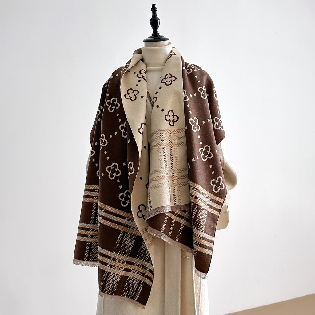 Luxury Winter Scarf for Women Faux Cashmere Warm Pashmina Thick Soft Shawl Wrap Female Brand Foulard Stylish Bufanda Stole