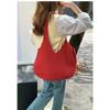 Korean Style Polyester Knit Tote Bag for Women Woven Shoulder Beach Purse