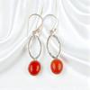 Carnelian Gemstone 925 Sterling Silver Handmade Jewelry Drop/Dangle Earrings 2" EE-87-31