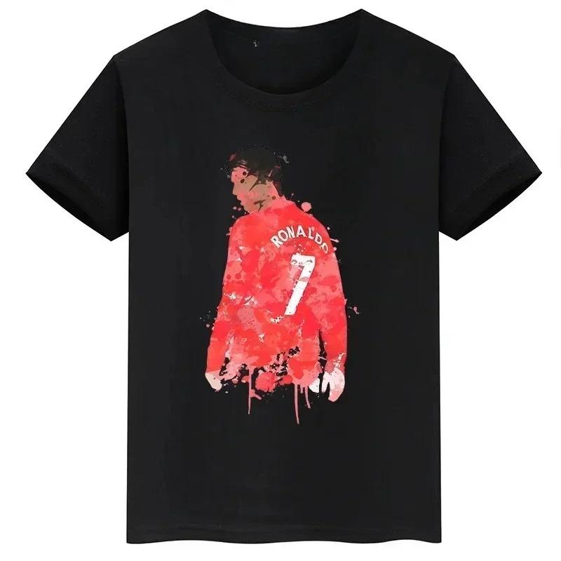 

Stylish Black Cristiano Ronaldo Abstract Colorful Portrait Football Graphic Casual Cotton Short-Sleeve T-Shirt 4XL
