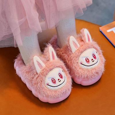 Boys' and Girls' Cozy Winter Slippers - Thick-Sole, Non-Slip, Plush Velvet, Indoor Warmth