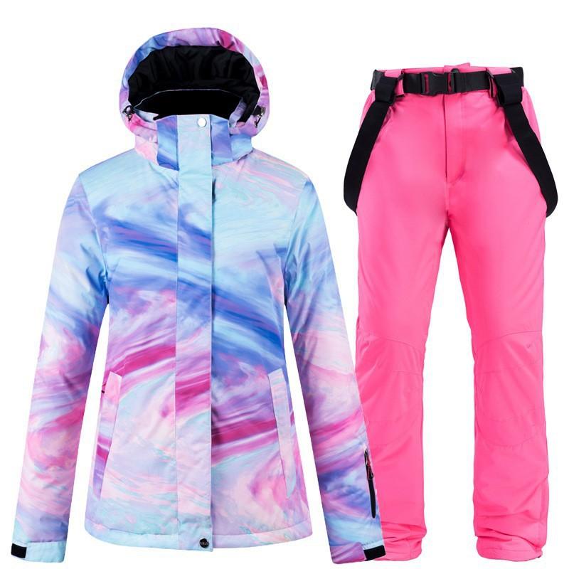 Winter Outdoor Ski Suit, Women's Thermal Snowboard and Snowboard Ski Pants Suit.