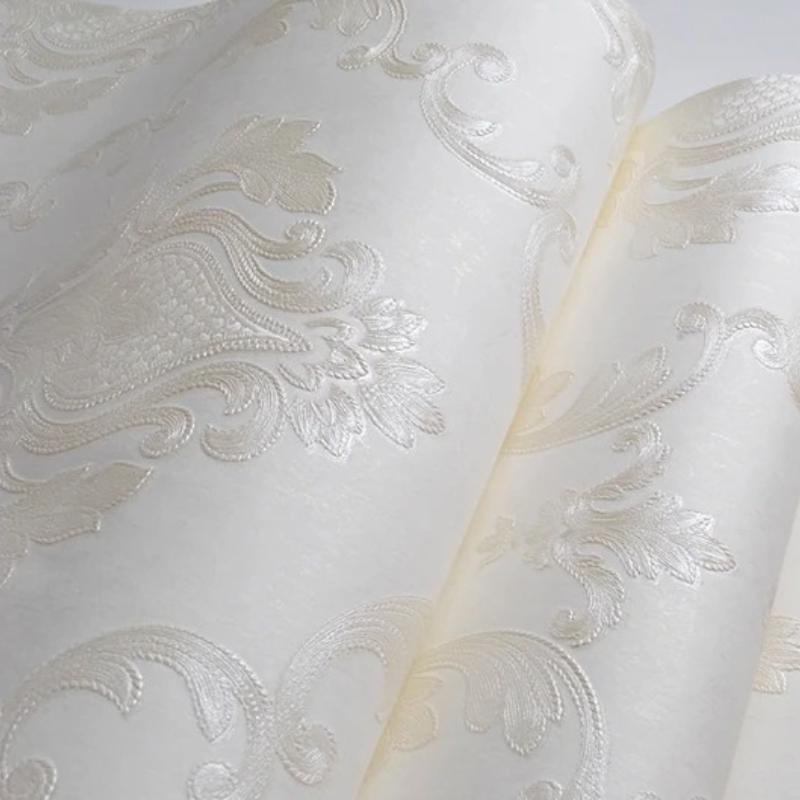 Modern Minimalist Relief Wallpaper, Bedroom, Living Room Background, Floral Patterns, 3D Textured Satin Home Decoration