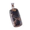 Natural Black Copper Turquoise 925 Solid Sterling Silver Gift Pendant 1.75" h4B16