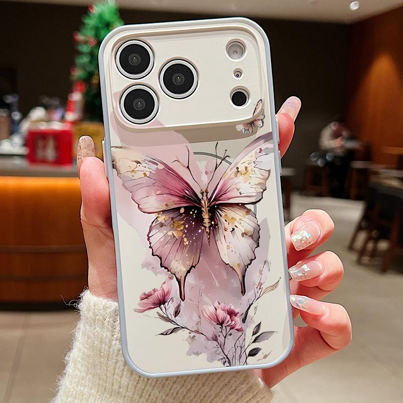 Pink Butterfly Watercolor Pattern Case For iPhone 17 Pro Max Magnetic For Magsafe Skin Feeling Cover For iPhone 16 15 14 13 Pro Max