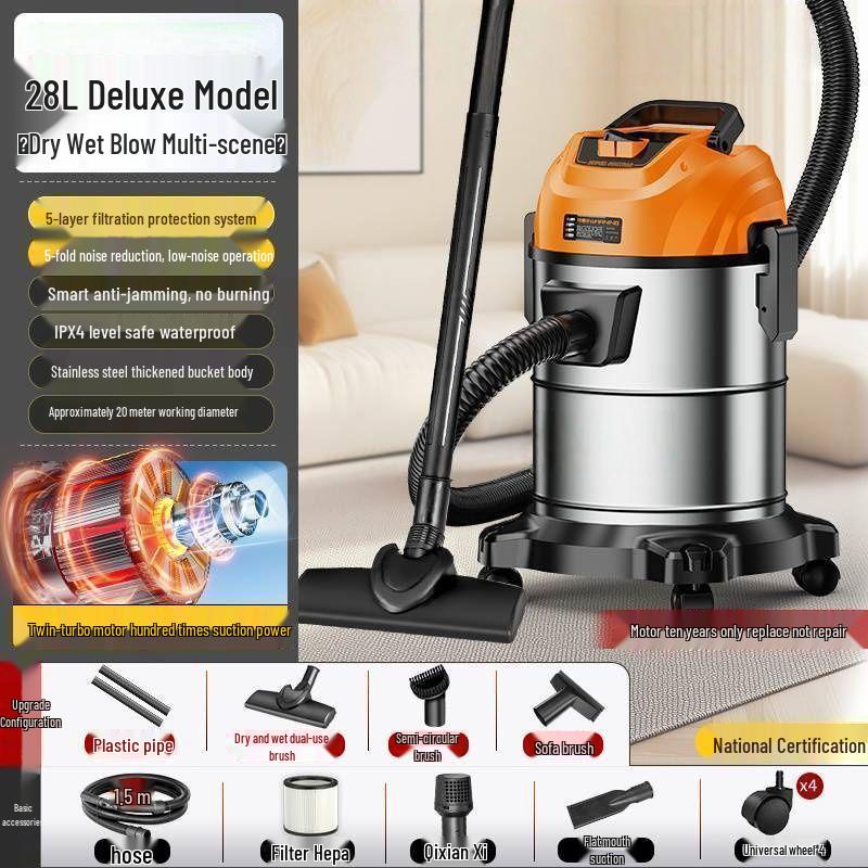 High Suction Power Vacuum Cleaner: Home & Industrial Use, Integrated Sweep & Mop, Dry/Wet Functionality