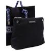 Emporio Armani Gestreifte Buchstaben-Logo-Baumwoll-Schultertasche Unisex-Schultertasche Schwarz EW000360AF14787UB081