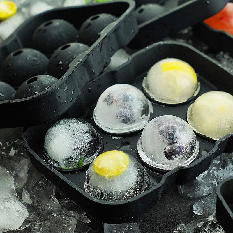 Silicone Ice Cube Tray 6 Grid Big Round Ice Mold Sphere Whiskey Ice Ball Maker Silicone Mold Bar Tools Home Kitchen Accessories