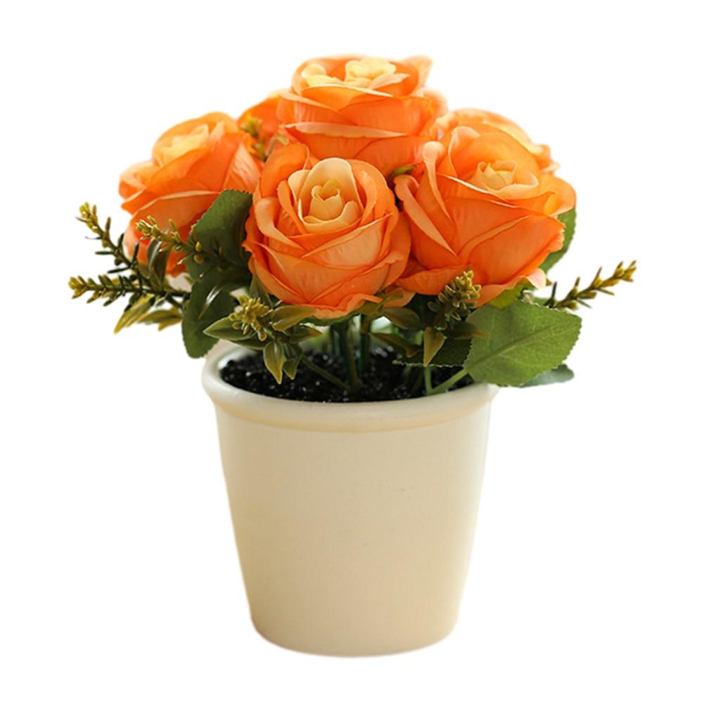 Exquisite Rose Flower Freshing Natural Plastic Potted