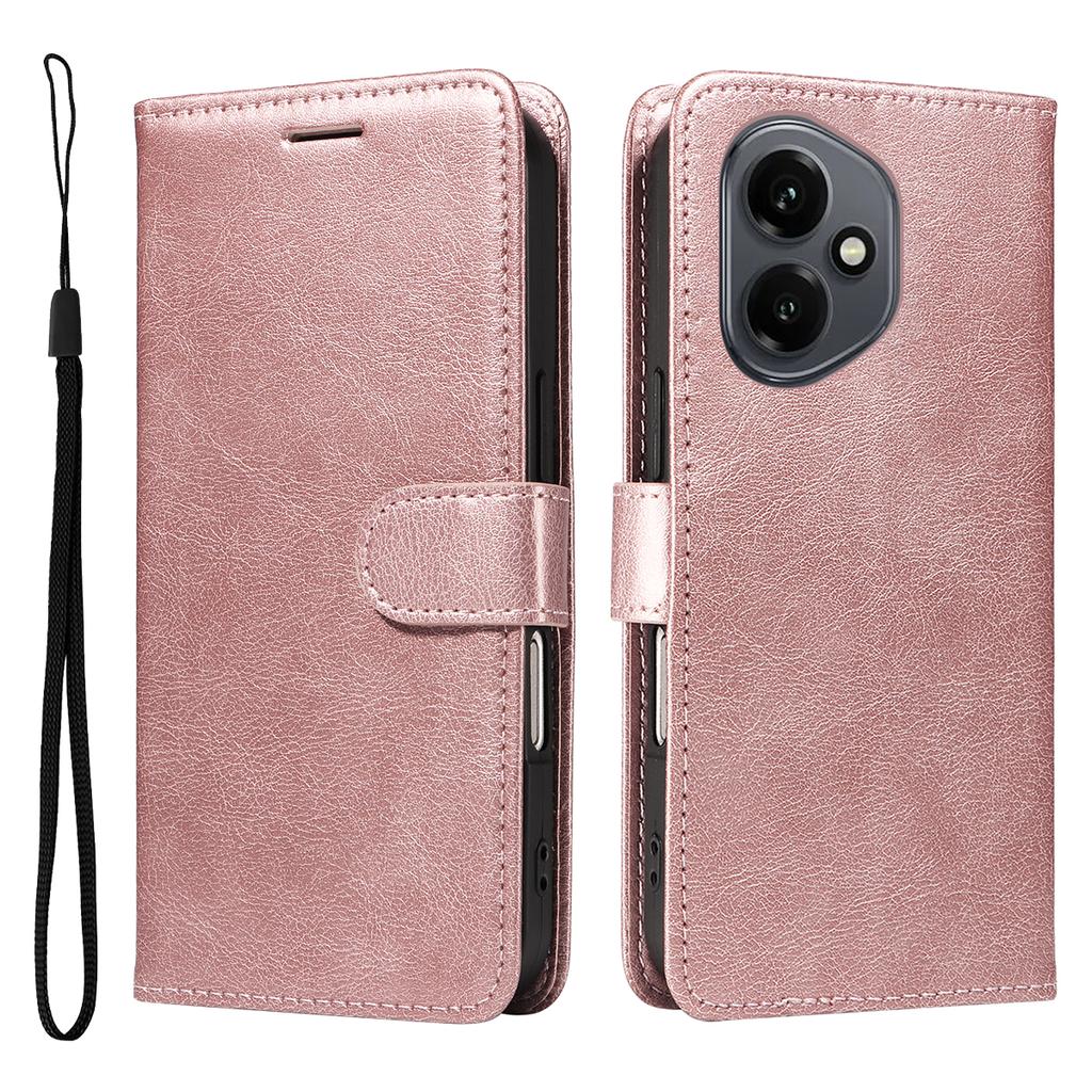 Pro Honor 400 5G (Globální) Kožené pouzdro peněženka s popruhem Jednobarevný kryt se stojánkem na telefon