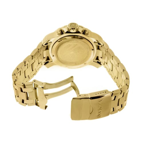 Invicta Pro Diver Quartz Watch, 48mm Case, Gold Stainless Steel Strap, Gold Dial, Men's, 74mm