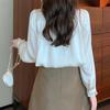 NaVaVa Women LoVely Frill V Neck Long sleeVe Blouse Nb3009