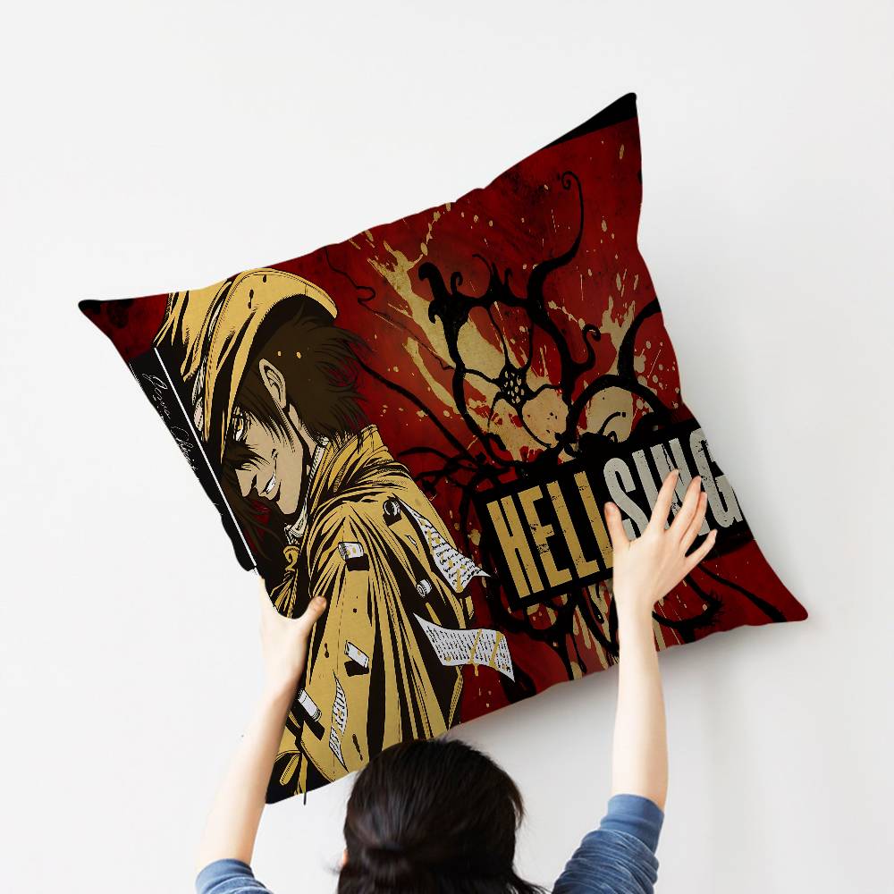 Аниме H-Hellsing Персонализированное изображение текст домашние декоративные подушки Бытовые подарки 45x45см 12x12Inch
