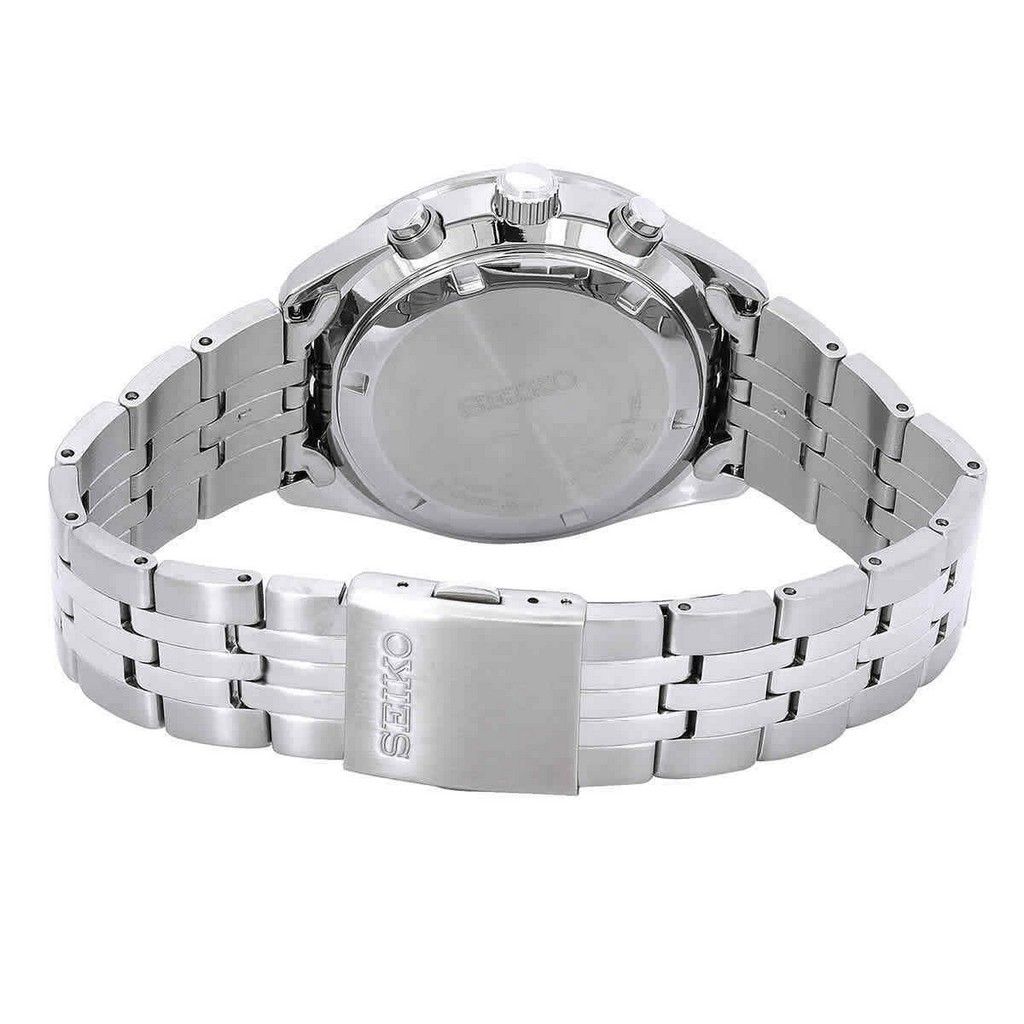 Seiko Descubra mais Cronógrafo Aço Inoxidável Mostrador Azul Quartzo SSB427P1 100M Relógio Masculino