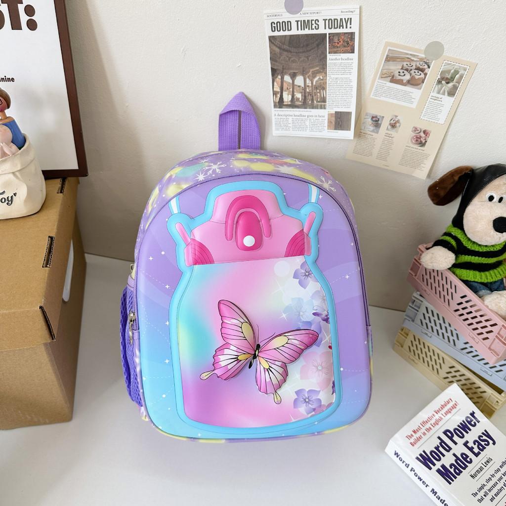 Cute Butterfly Pattern Kindergarten Backpack With Comfortable Curved Straps