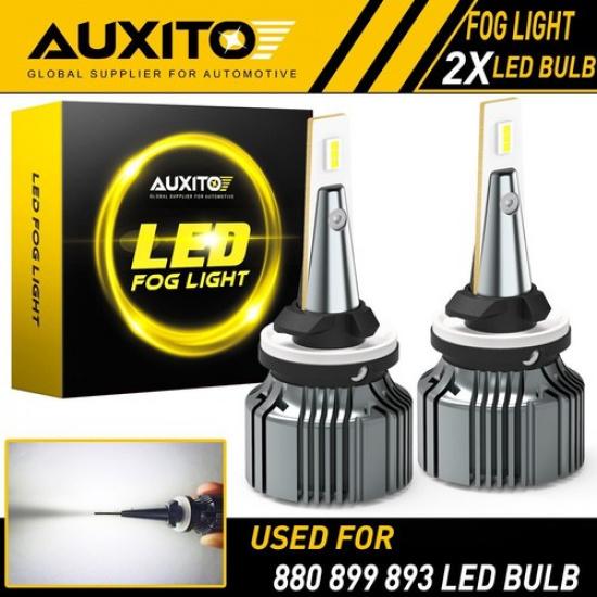 2X AUXITO 880 899 6000K LED Driving Bulbs Kit Fog Driving Light 4000LM I9 EOA
