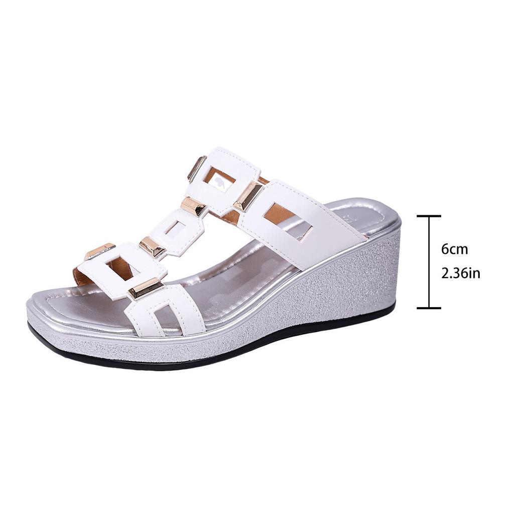 Summer 2026 Fashion Women Slip On Platform Wedges Plus Size Shoes for Women 36-43 Peep Toe Non-slip Women Sandals
