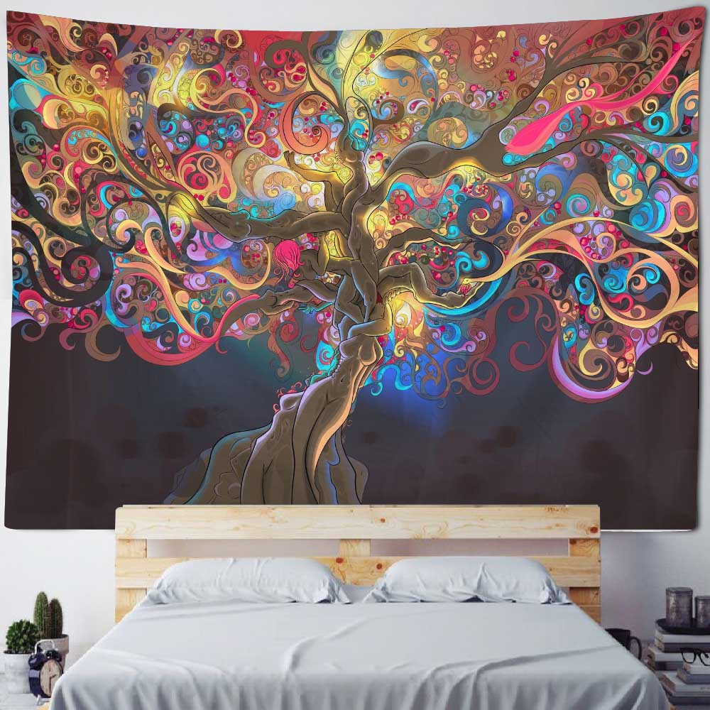 Psychedelic Scene Tapestry Meditation Buddha Chakra Wall Hanging Boho Hippie Witchcraft TAPIZ Sci-Fi Skull Art Room Home Decor