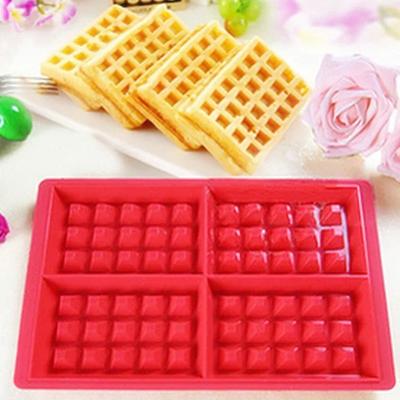 4 Holes Waffles Cake Chocolate Pan Silicone Mold Microwave Baking Cookie Mould Family Bakeware Tool for Home Supplies