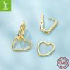 Hollow Love Pendant U-Shaped Earrings, Fashionable Wear S925 Sterling Silver Combination Earrings Earrings