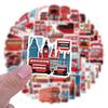 55pcs Suitcase Stickers Waterproof Stickers Scooter Computer Tablet Cartoon Decoration