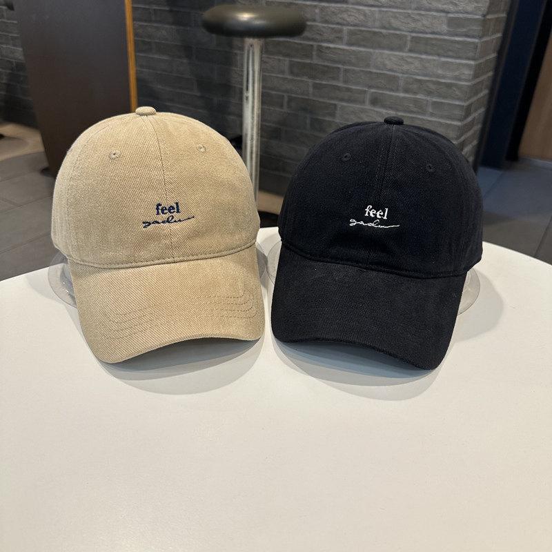 Korean new letter embroidery polished soft top baseball cap women's spring and autumn fashion simple versatile cap