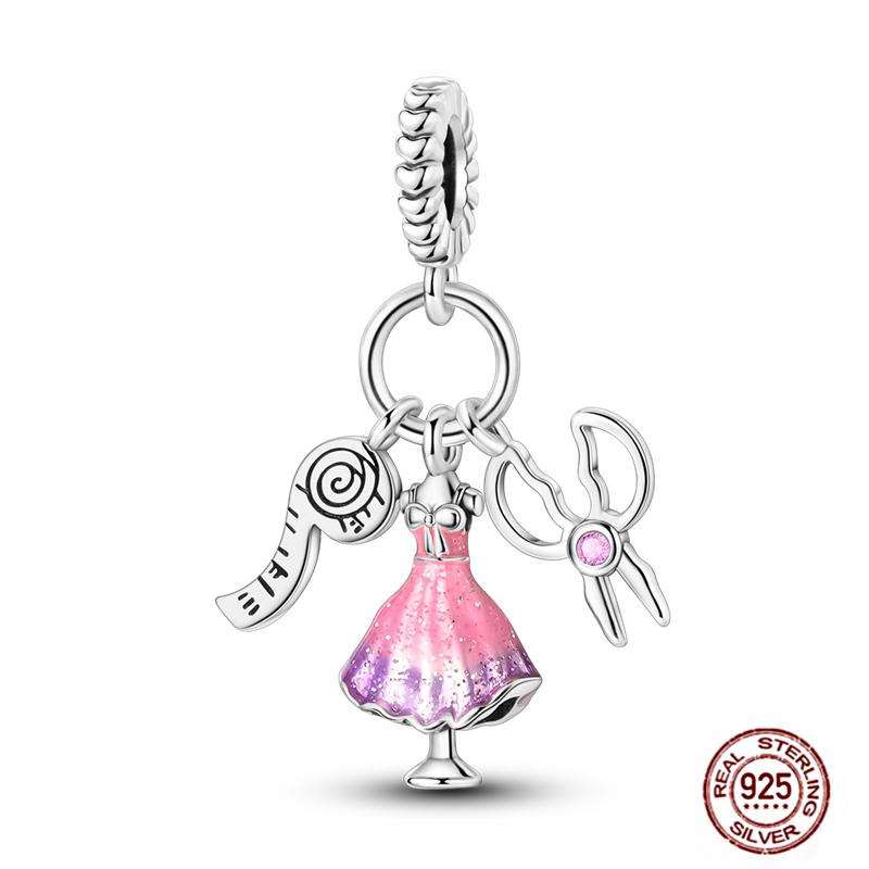 Daily Articles Copper Pink Perfume Charms Camera Dumbbell Smart Watch Beads Fit Original Bracelets Diy Jewelry Gift