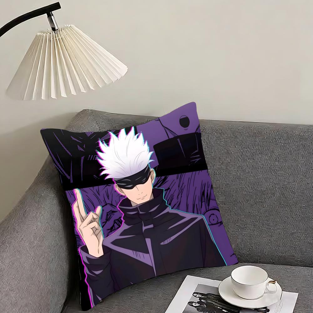 J-Jujutsu Kaisenn Go-Jo Satoru Cushion Cover Pillowcase Ultra Soft Skin Friendly Fabric Cloud Like Comfort & Concealed Zipper