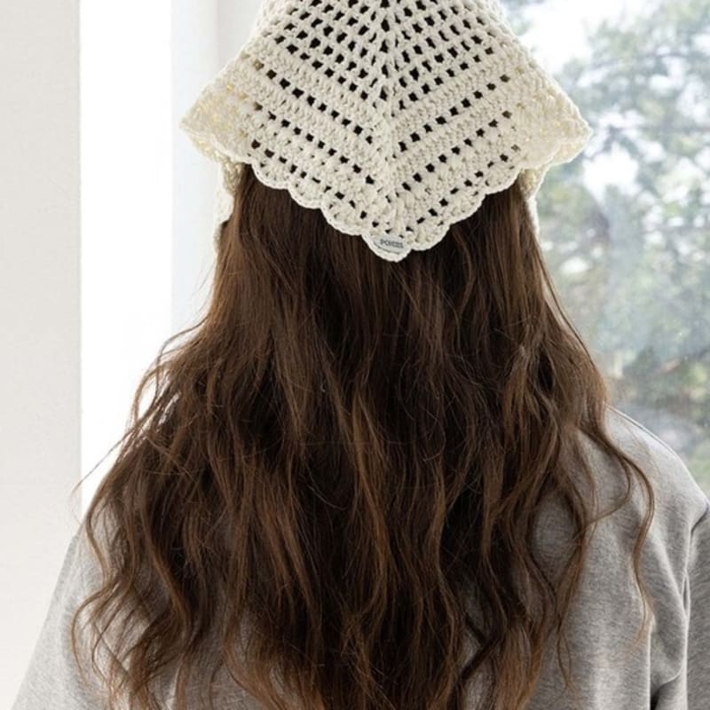 POHIES CROCHET BANDANA SCARF-IVORY