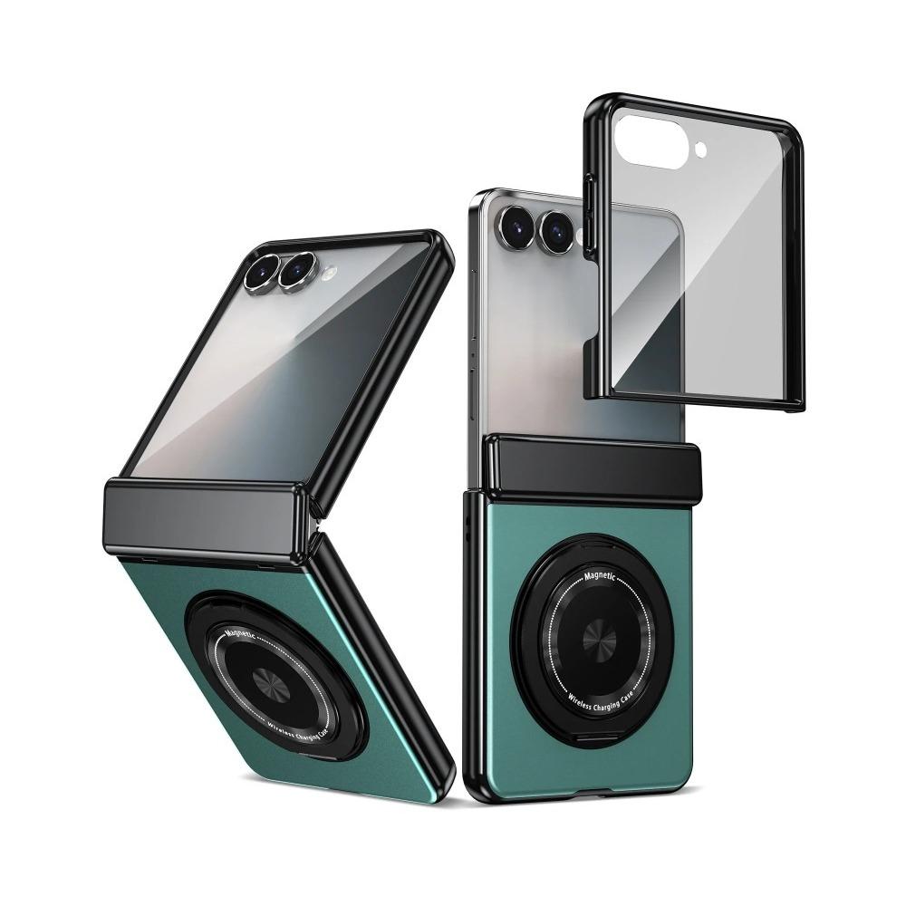 Husă de telefon cu suport magnetic rotativ la 360 de grade pentru Samsung Galaxy Z Flip 7 FE 6 5 4 3, încărcare wireless, protecție ecran pentru balama