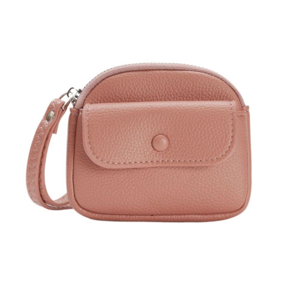 Solid Color Short Wallet Korean Style PU Coin Purse Fashion Wrist Bag  Women