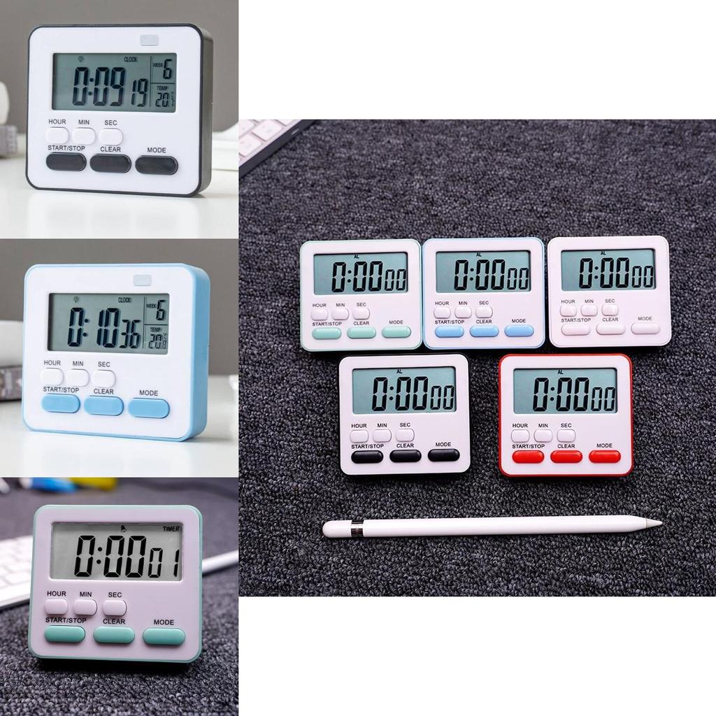 Multifunction Silent Timer With Magnetic Mount For Students And Kitchen Use