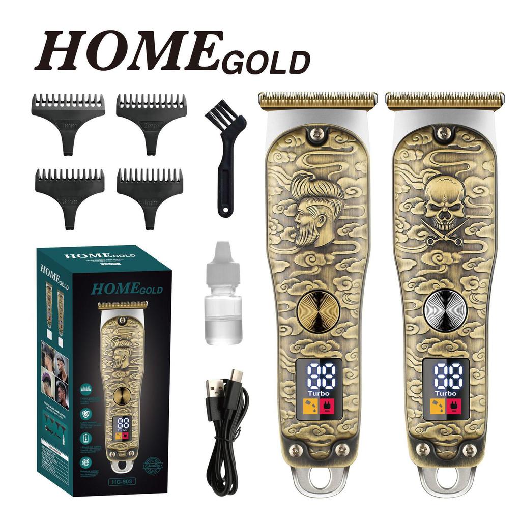 Rechargeable Silent Electric Hair Clipper with Digital Display - Edge & Oil Head, Ideal for Home Use & Hair Salons.