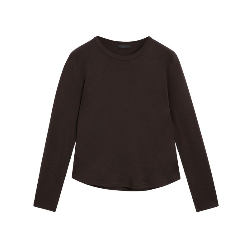 MD Spring New Women's Clothing Basic Style Inner Slim Fit Comfortable Cotton round Neck Long Sleeves T-shirt 6854803